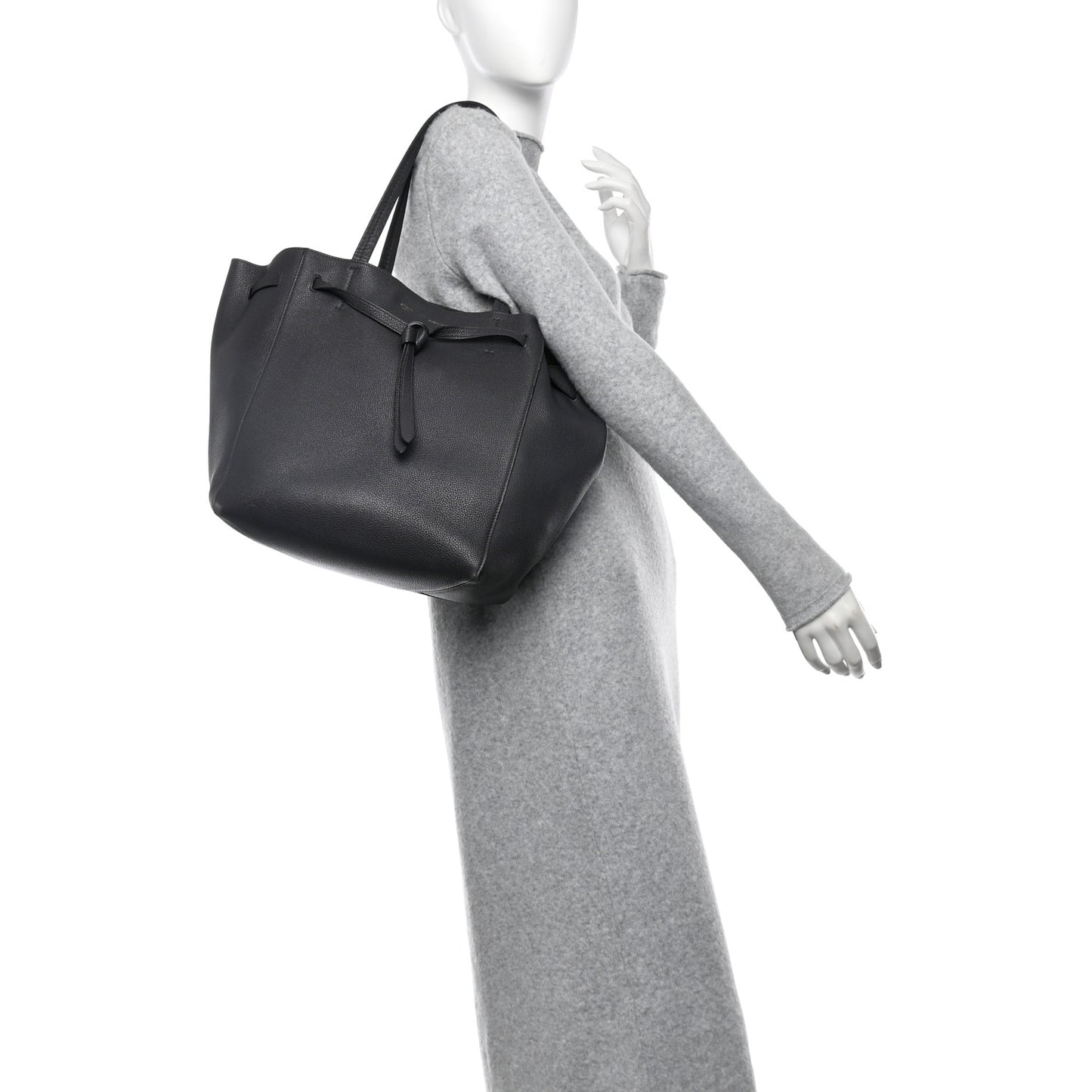 Soft Grained Calfskin Medium Belt Cabas Phantom Medium Grey