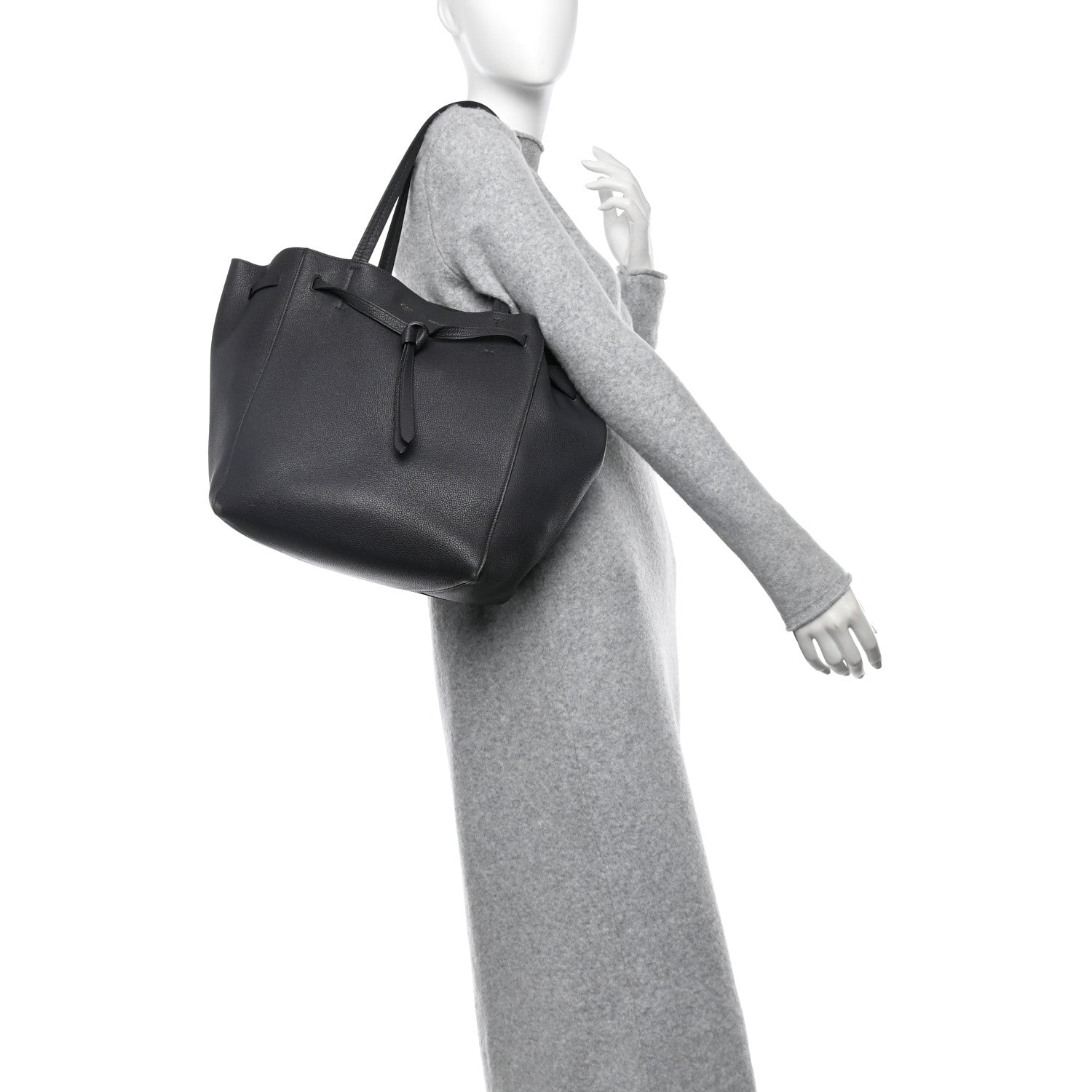 Celine Soft Grained Calfskin Medium Belt Cabas Phantom Medium Grey 2 of 13