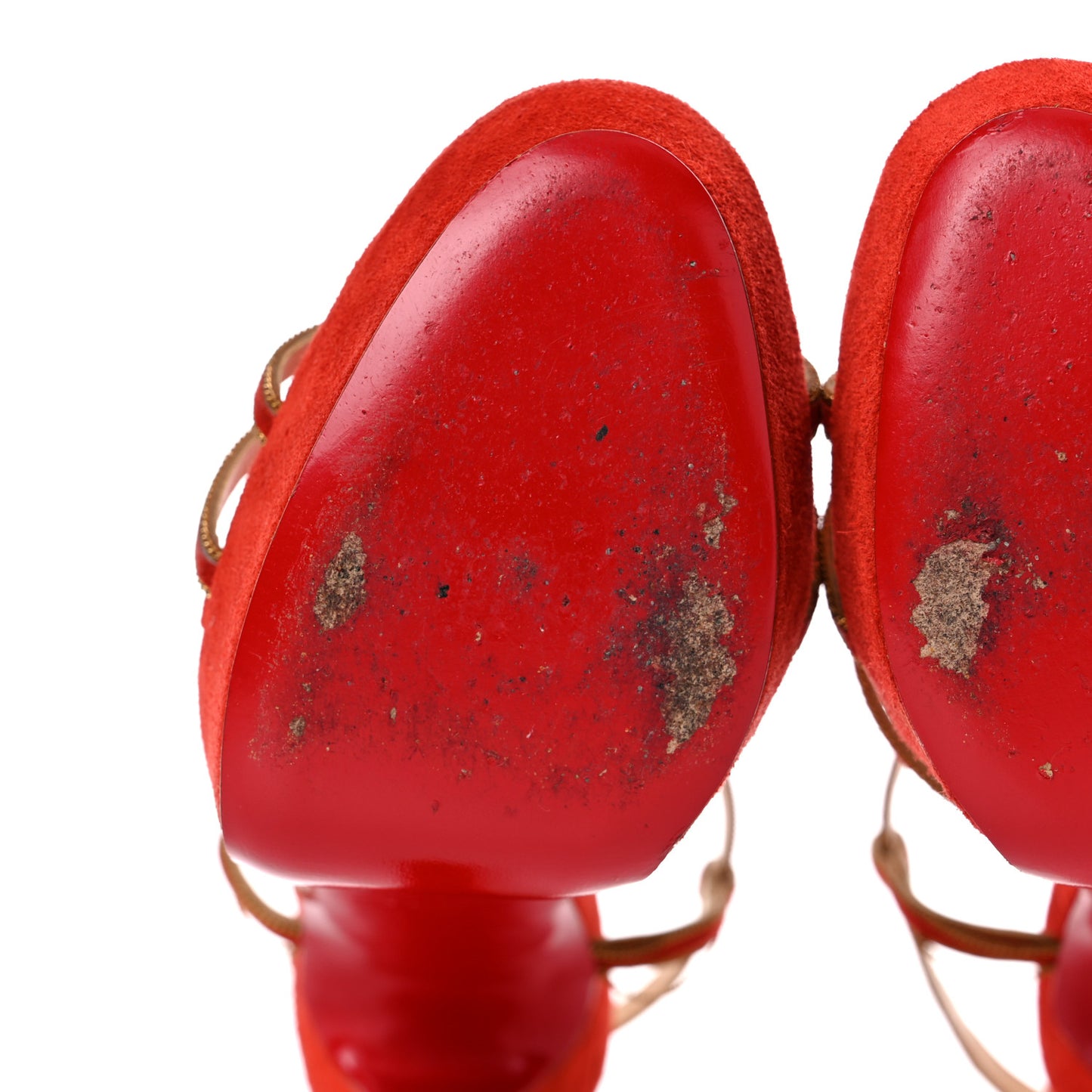 Veau Velours 20 Ans Chain Troisronds 140 Sandals 36.5 Mandarin Red Gold