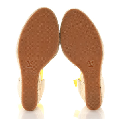 Louis Vuitton Canvas Monogram Starboard Wedge Espadrilles 38.5 Rose Pop 5 of 8