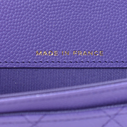 Chanel Caviar Quilted Flap Card Holder Wallet Purple 7 of 8