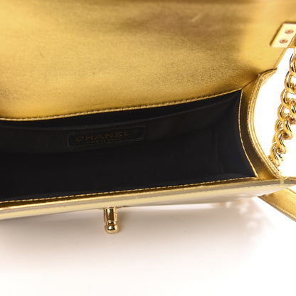 Chanel Metallic Patent Calfskin Quilted Small Boy Flap Gold 5 of 11