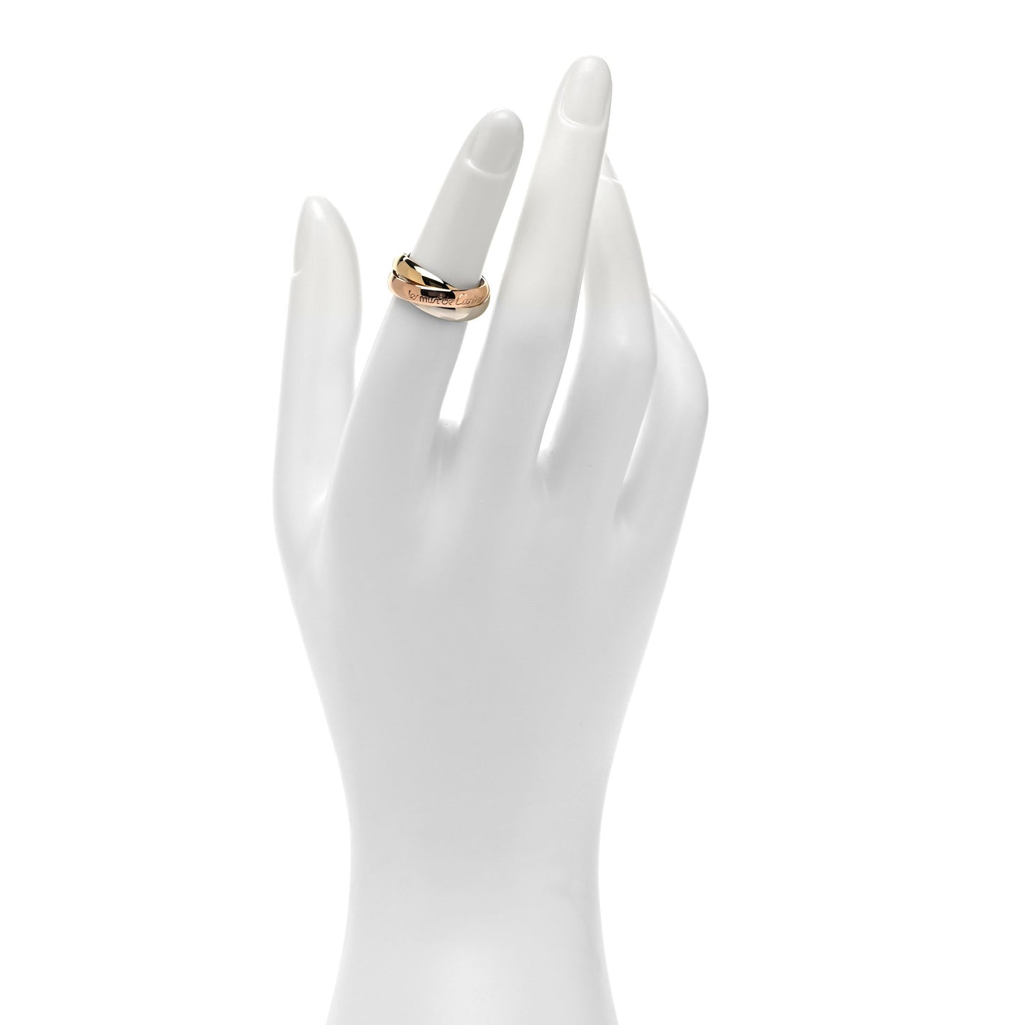 18K Pink Yellow White Gold Classic Les Must De Cartier Trinity Ring 48 4.5