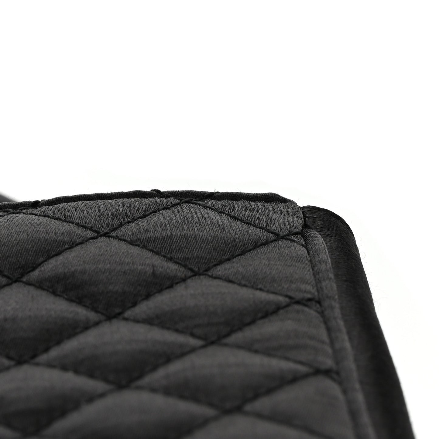 Satin Mixed Matelasse Triquilt Medium Monogram Envelope Satchel Black