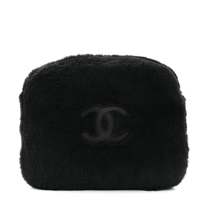 Chanel Shearling Lambskin CC Flat Mules 40 Black 10 of 15