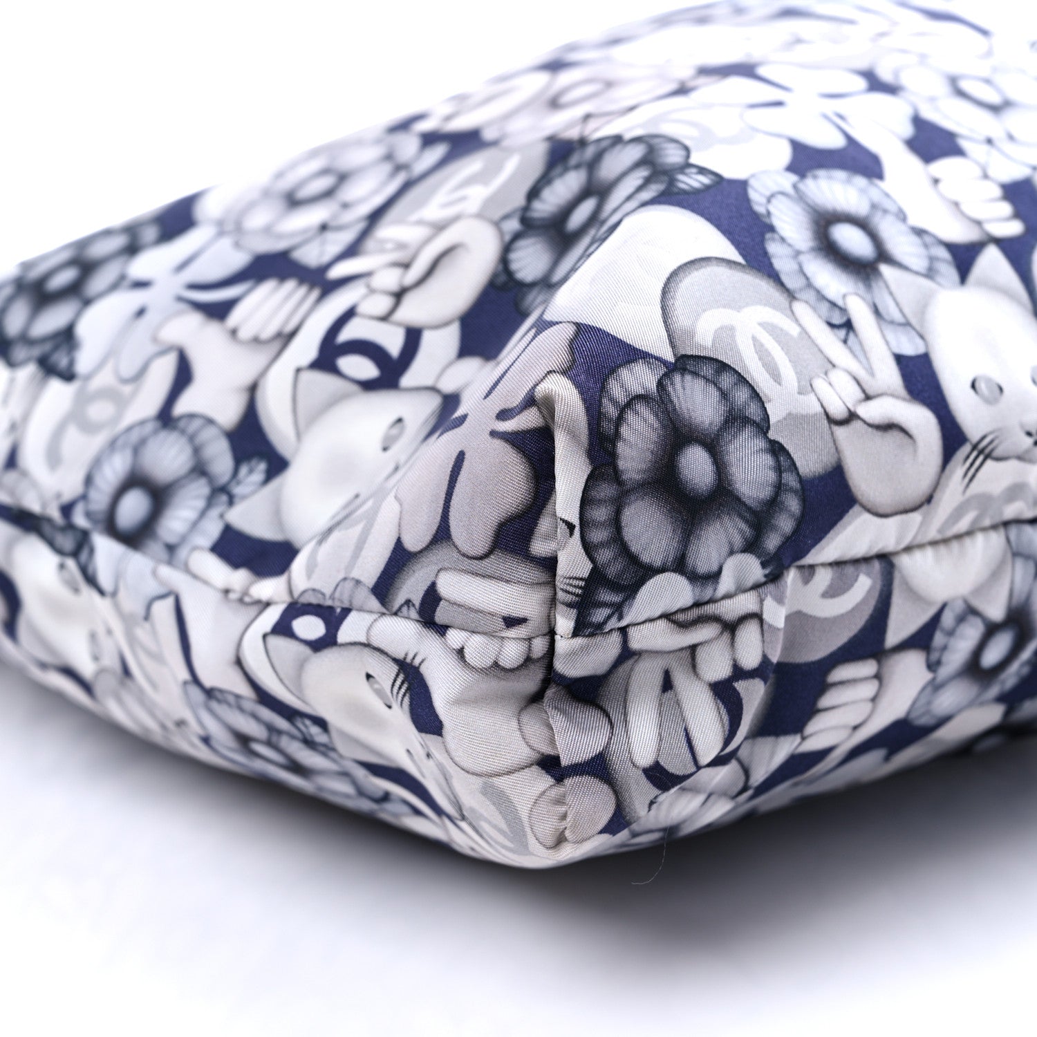 Chanel Nylon Cat Emoticon Tote Navy Silver 8 of 9