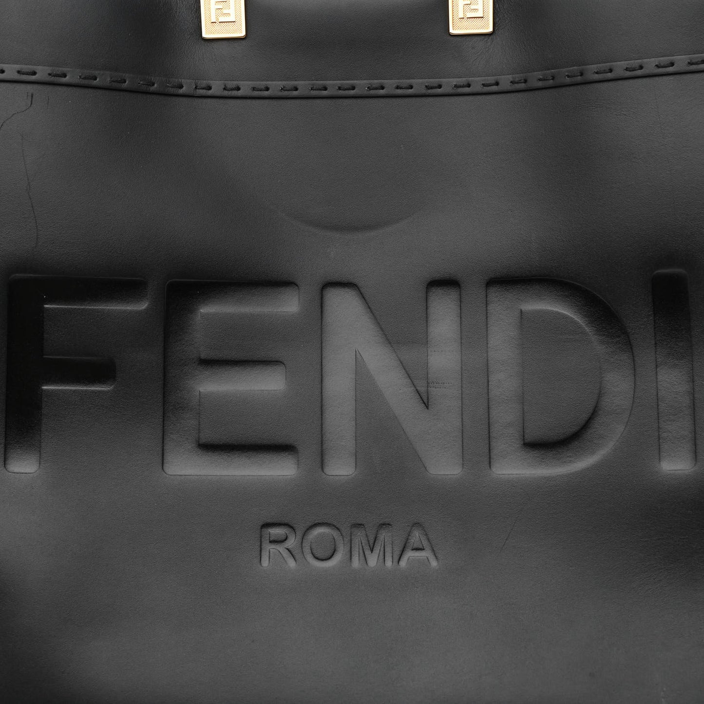 Vitello King Plexiglass Large Fendi Sunshine Shopper Tote Black