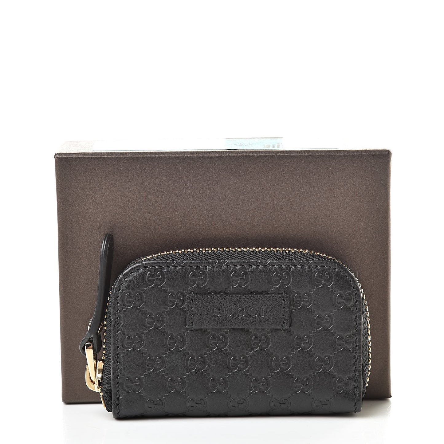 Microguccissima Zip Around Card Case Black