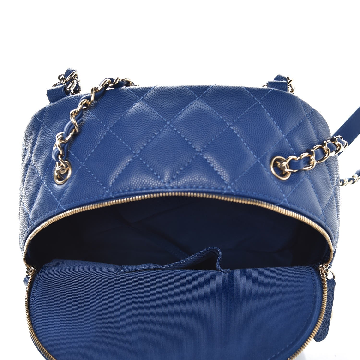 Chanel Caviar Quilted Large CC Day Backpack Blue 5 of 13
