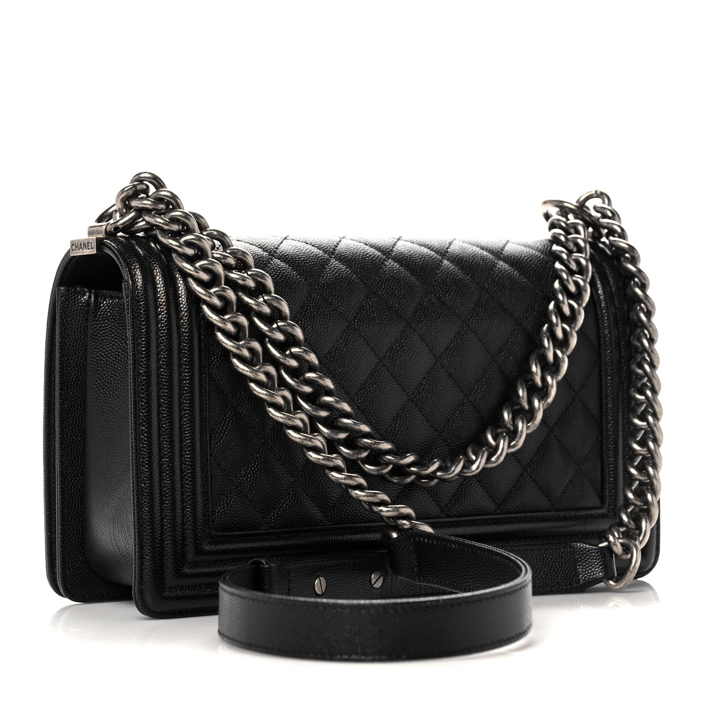 Caviar Quilted Medium Boy Flap Black