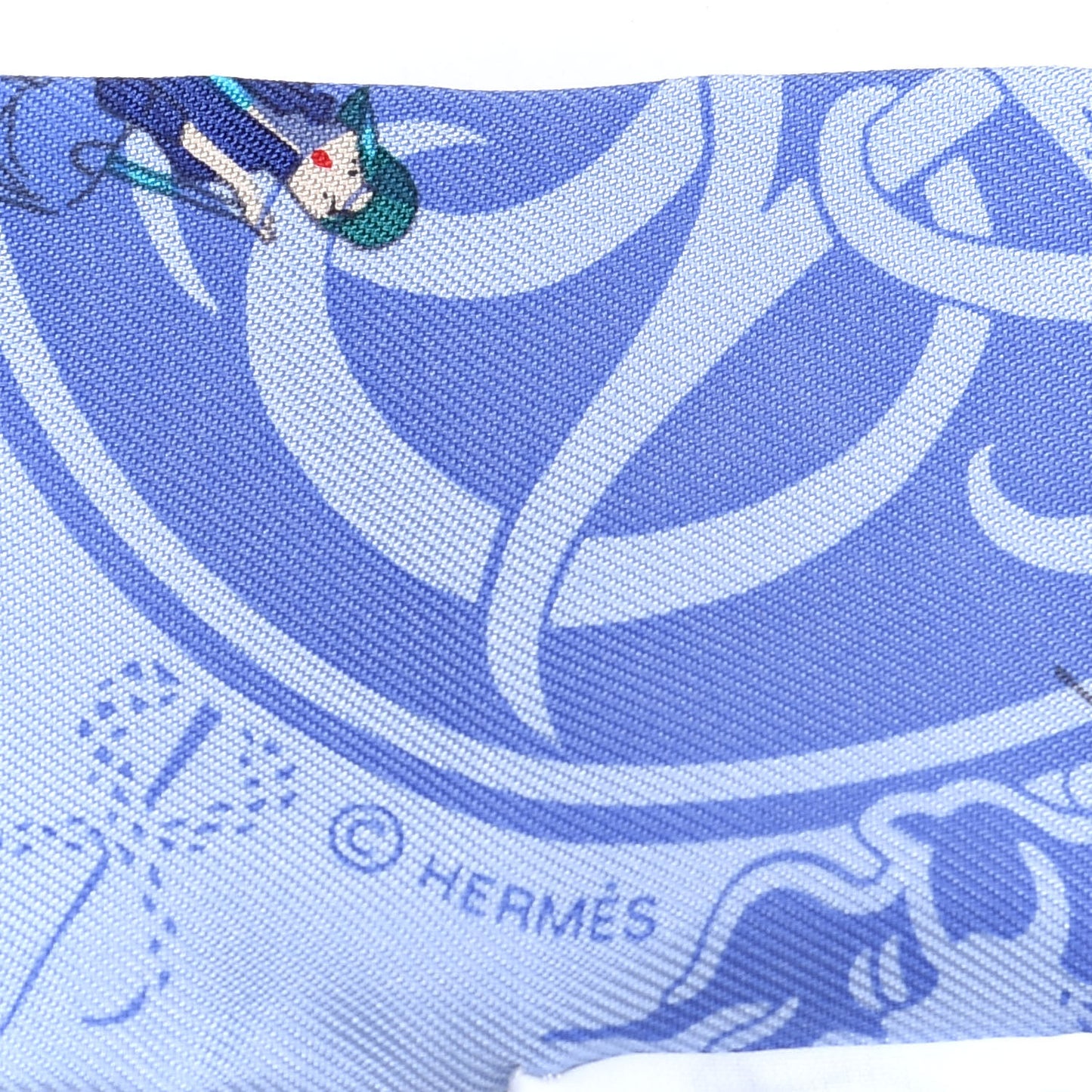 Silk Ex-Libris Les Parisiennes Twilly Ciel Turquoise Lavender