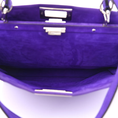 Fendi Suede Large Peekaboo Iconic Satchel Purple 6 of 11
