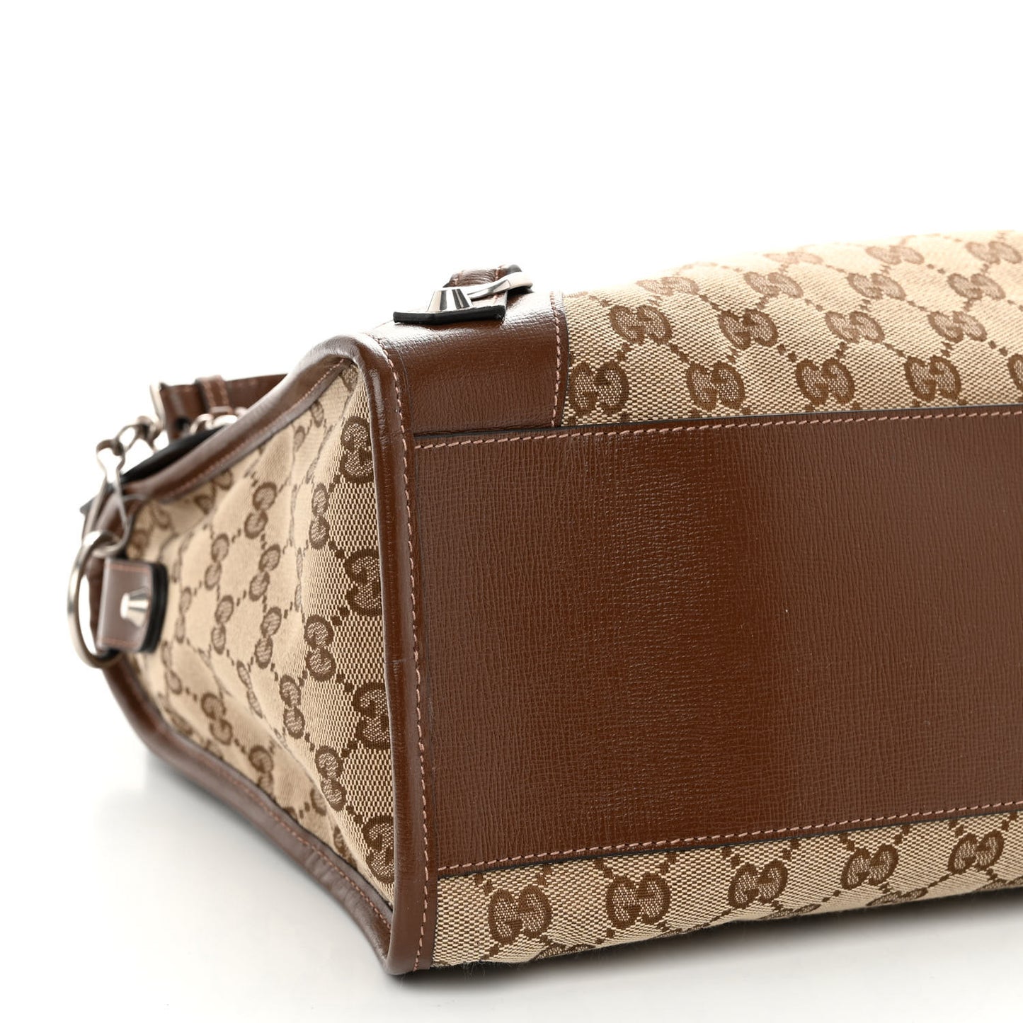 X GUCCI GG Monogram Azalea Calfskin Neo Classic Silver Hardware Medium City Beige Ebony Brown Sugar