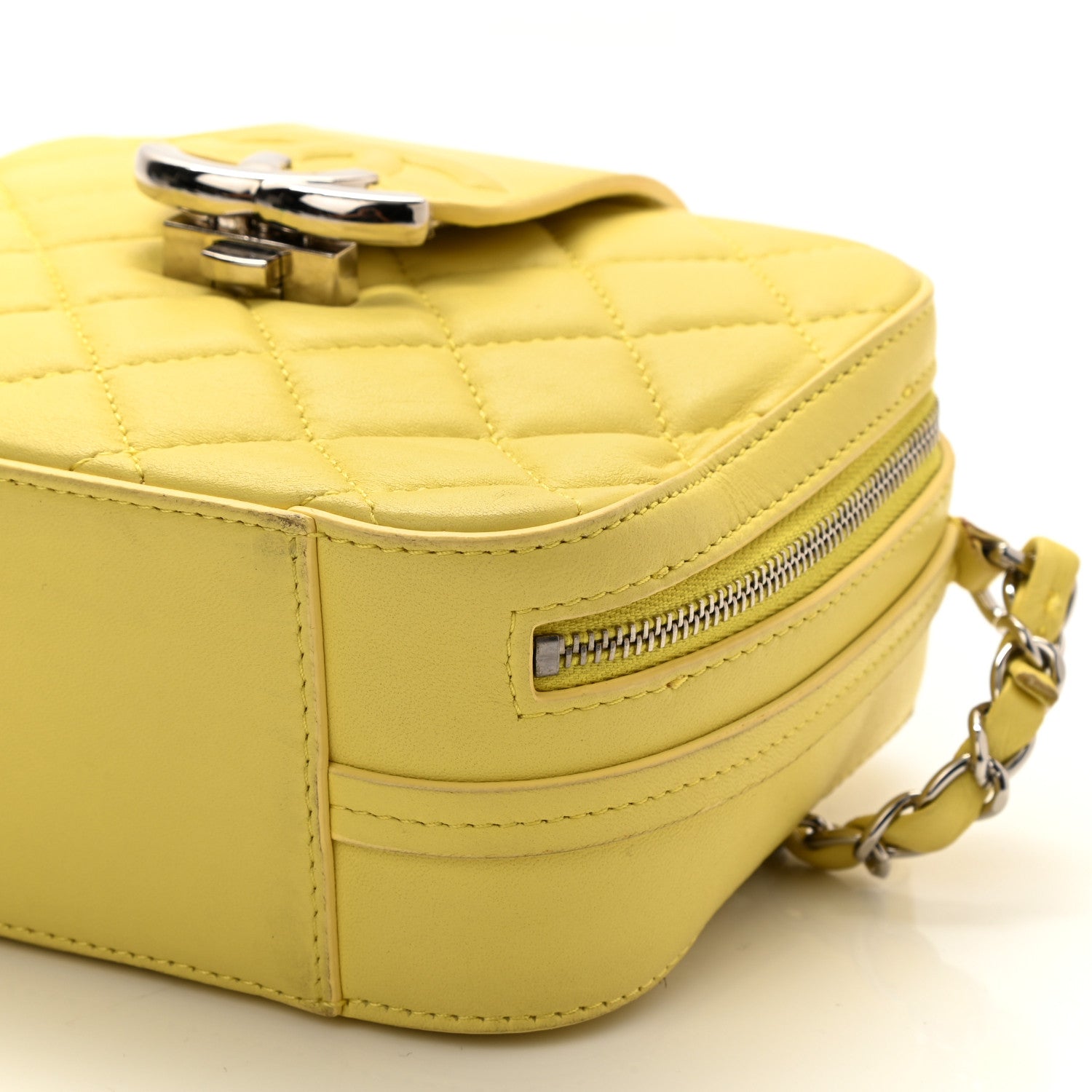 Chanel Lambskin Quilted Mini CC Box Camera Bag Yellow 9 of 9
