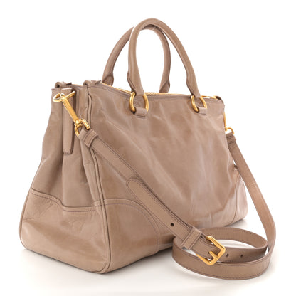 Miu Miu Vitello Shine Top Handle Satchel Cammeo 3 of 11