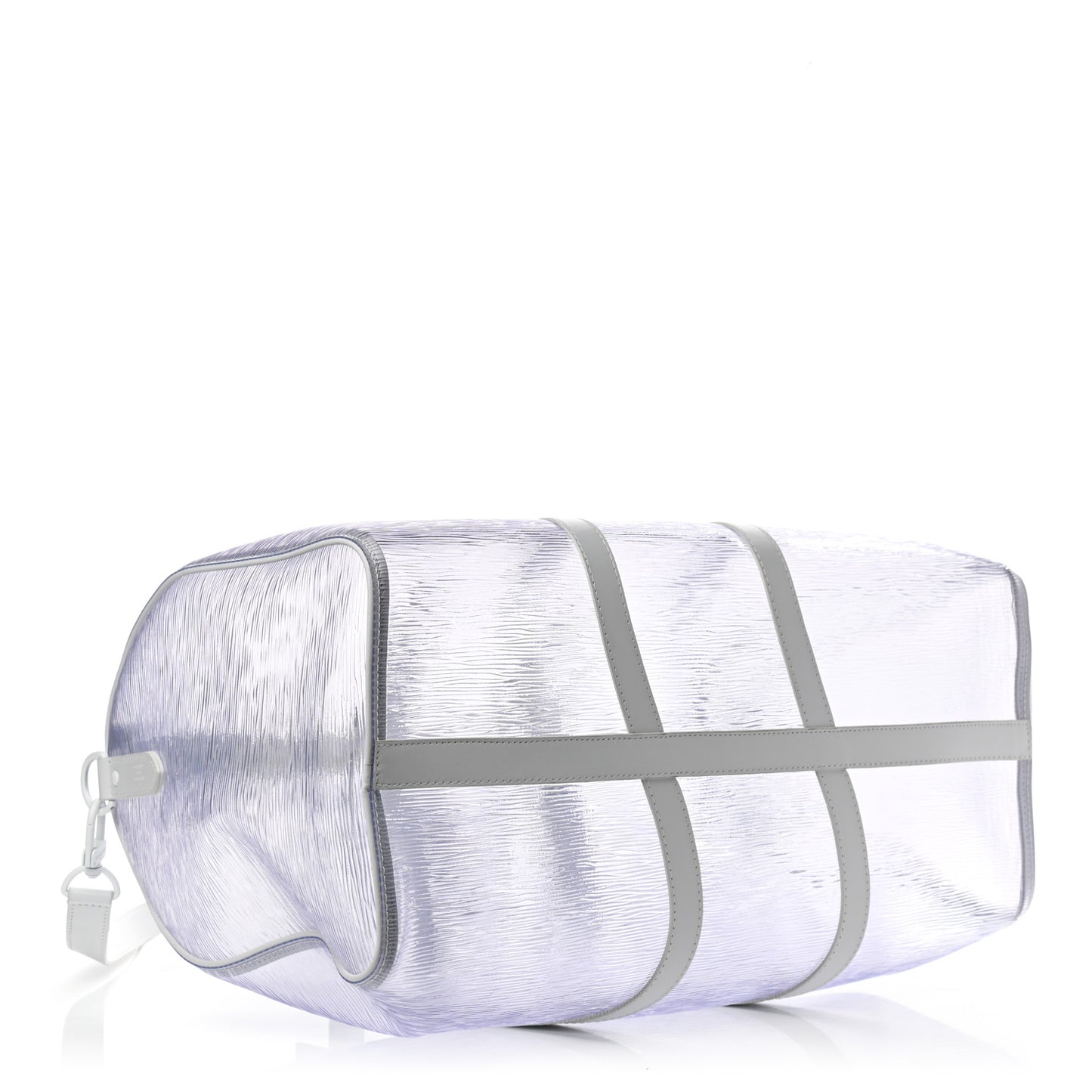 PVC Epi Embossed Wavy Keepall Bandouliere 50 White