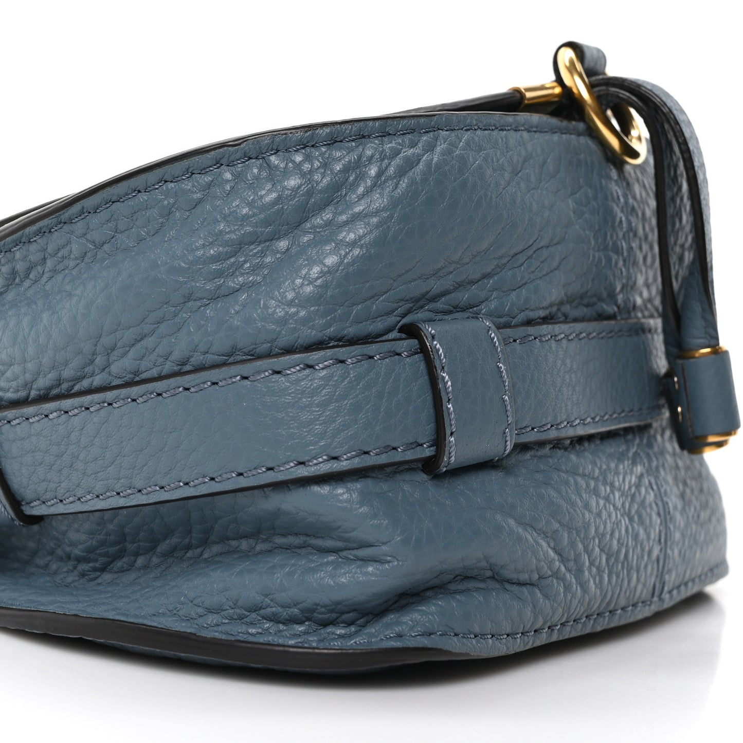 Calfskin Mini Marcie Round Crossbody Bag Mirage Blue