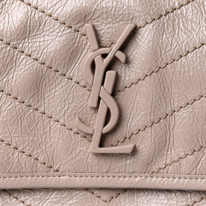 Saint Laurent Crinkled Calfskin Matelasse Monogram Medium Niki Chain Satchel Light Taupe 7 of 9