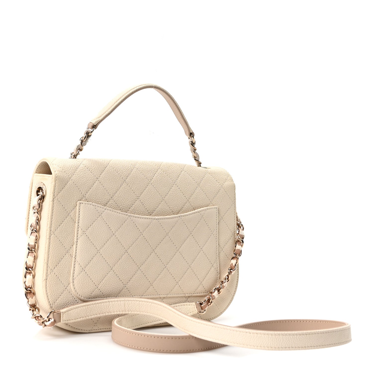 Chanel Grained Calfskin Quilted Medium Cuba Top Handle Flap Ivory 2 of 9