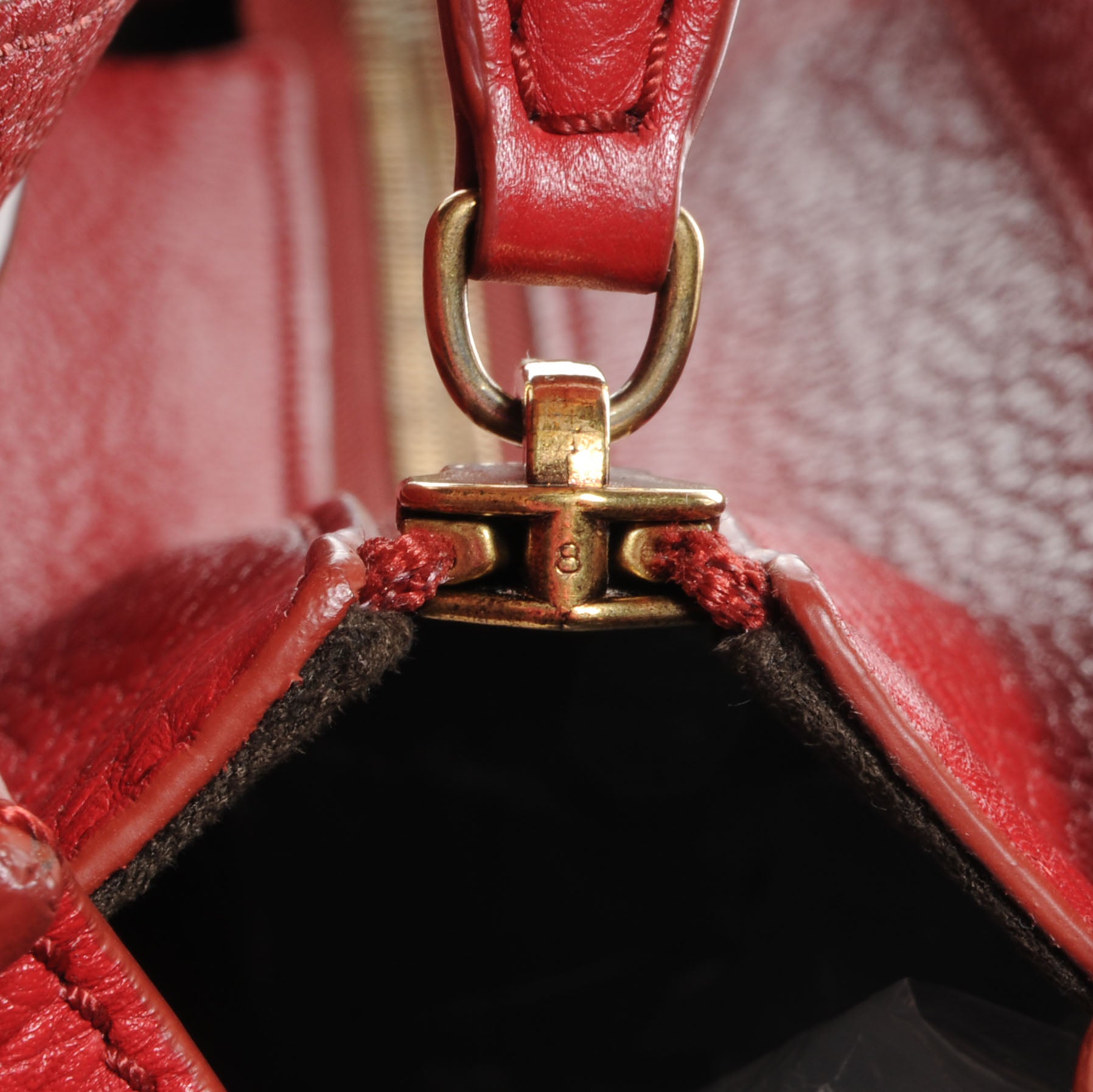 Celine Pebbled Leather Mini Luggage Bag Red 9 of 9