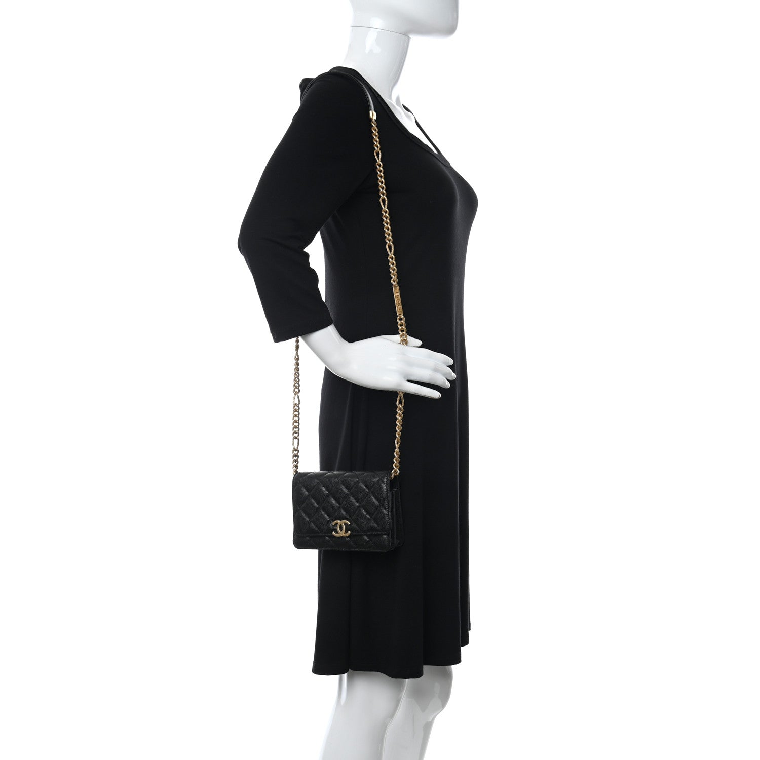 Chanel Caviar Quilted Mini Bracelet On Chain Wallet On Chain WOC Black 2 of 11