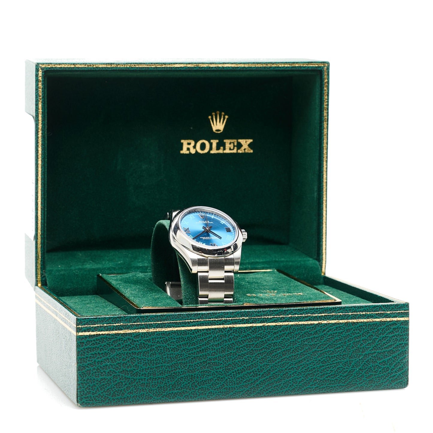 Stainless Steel 31mm Oyster Perpetual Watch Azzurro Blue Roman 177200