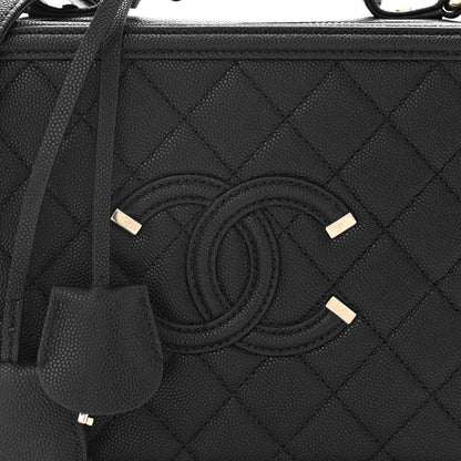 Chanel Caviar Quilted Medium CC Filigree Vanity Case Black 8 of 10