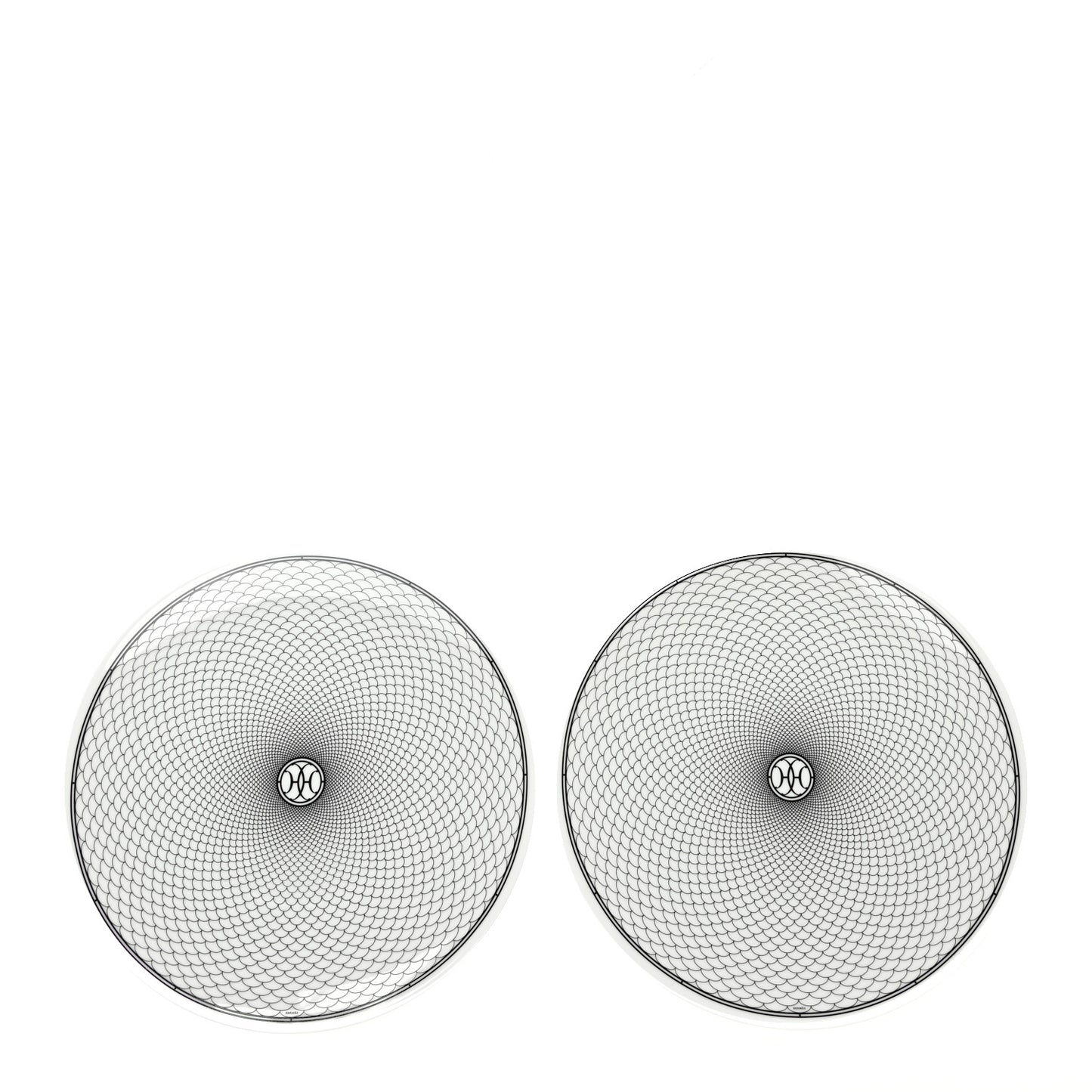 Porcelain H Deco Dinner Plate Set of 2 Black White