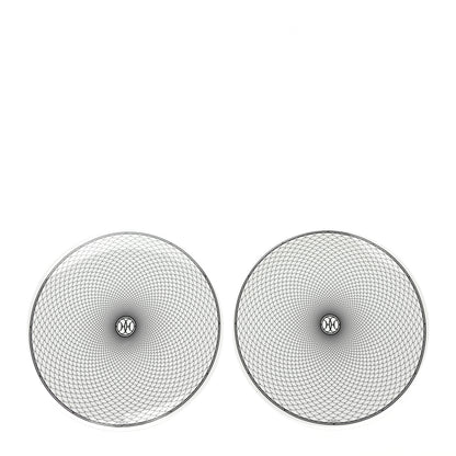 Hermes Porcelain H Deco Dinner Plate Set of 2 Black White 1 of 5