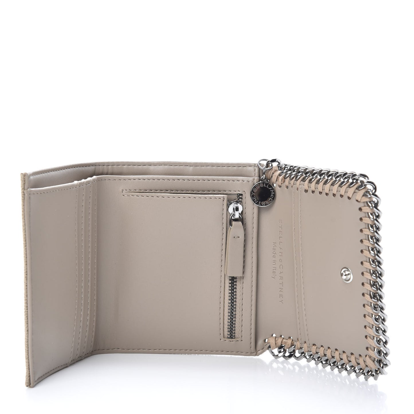 Shaggy Deer Small Falabella Flap Wallet Beige