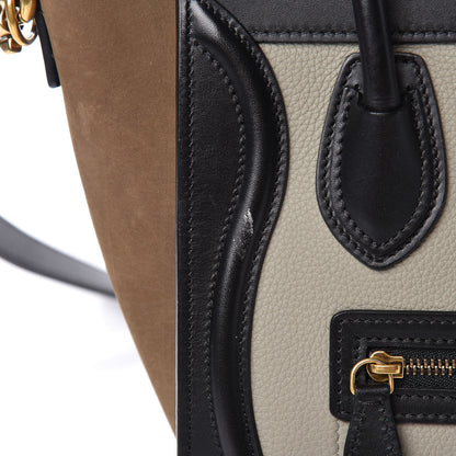 Celine Smooth Drummed Calfskin Nano Tri-Color Luggage Stone 11 of 13