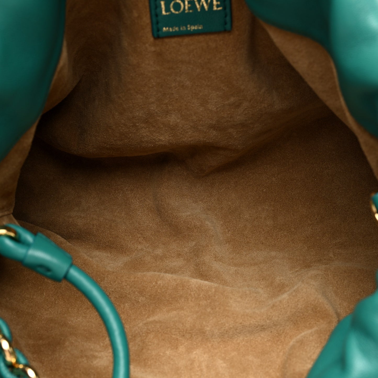 Mellow Nappa Medium Donut Chain Flamenco Knot Clutch Emerald Green
