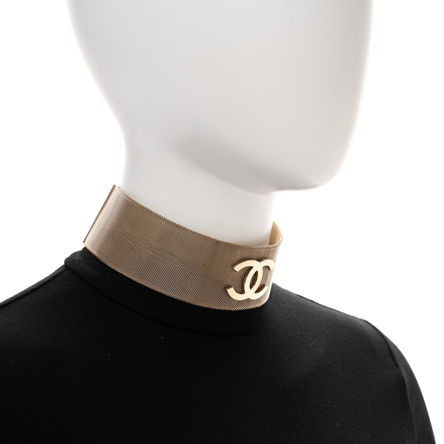 Chanel Mesh CC Choker Necklace Gold 2 of 6