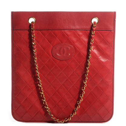 Chanel Lambskin Quilted Portfolio Bag Red 1 of 8