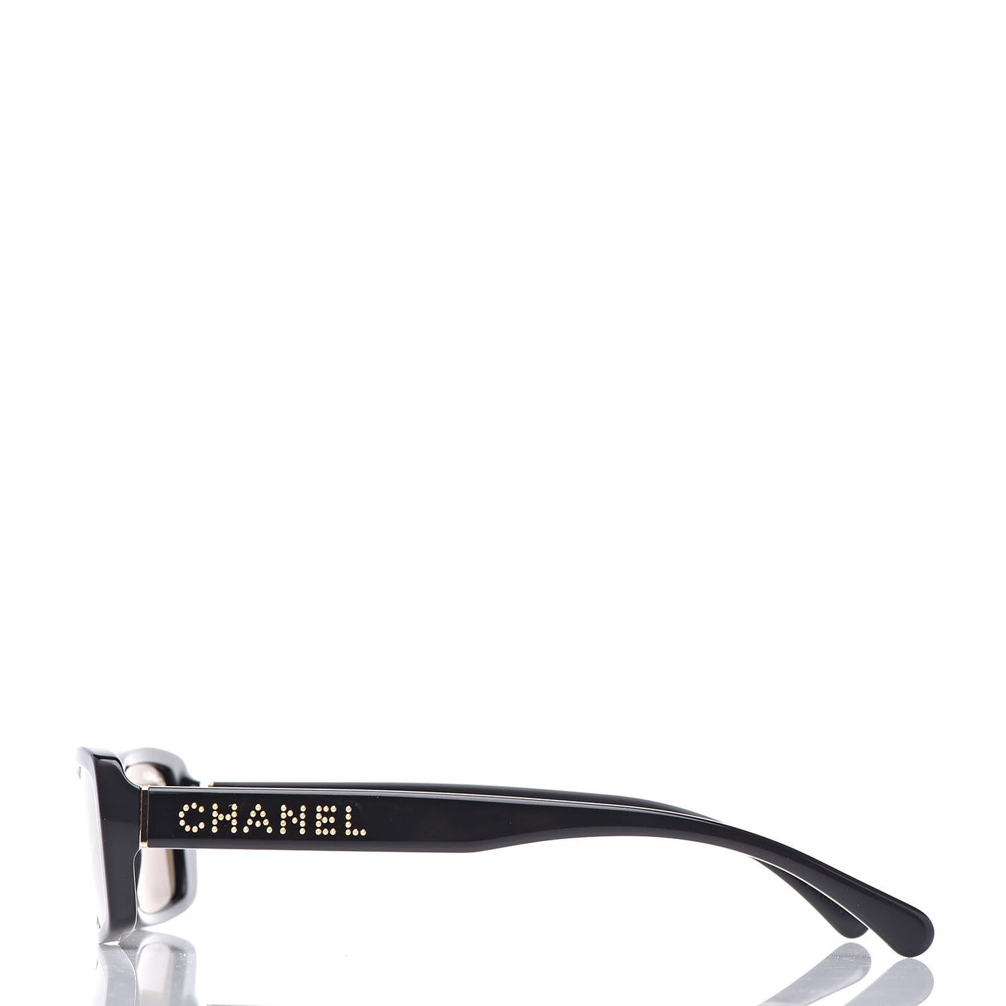 Rectangle Sunglasses S0129 Black Gold Glitter