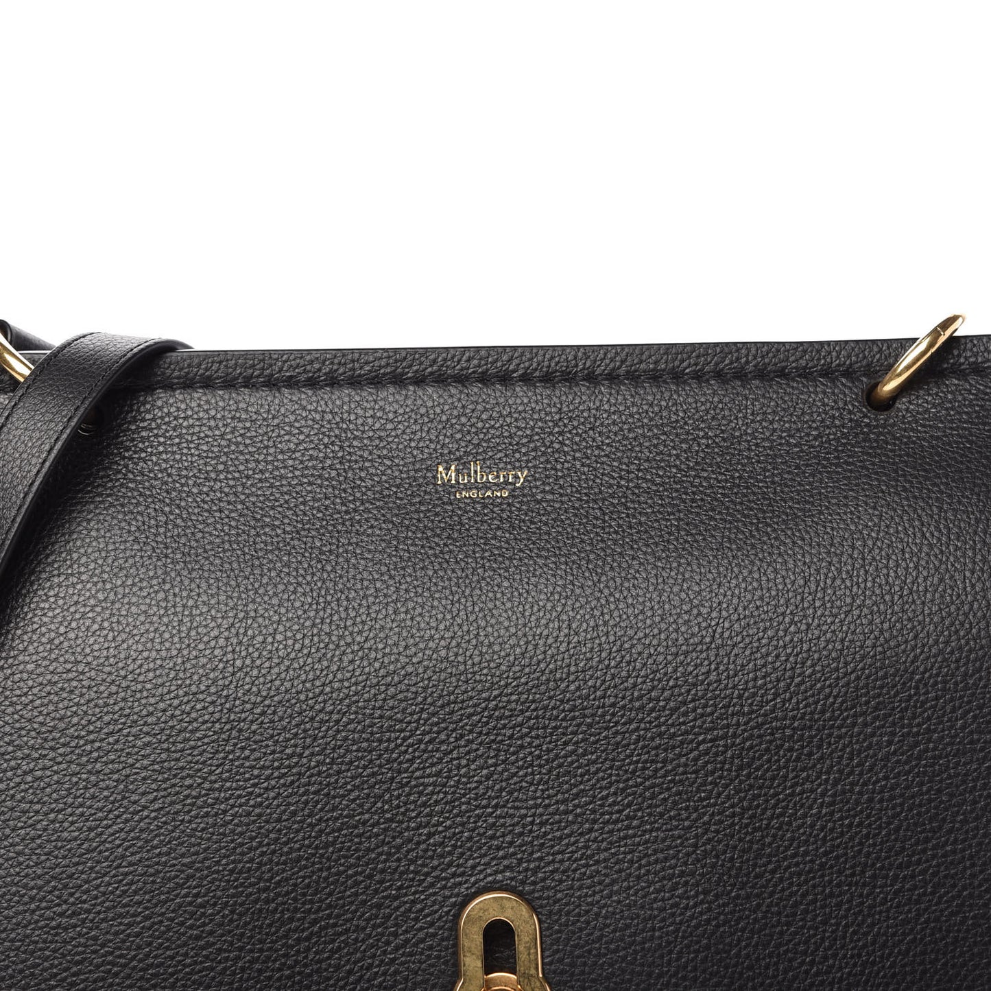 Small Classic Grain Calfskin Amberley Satchel Black