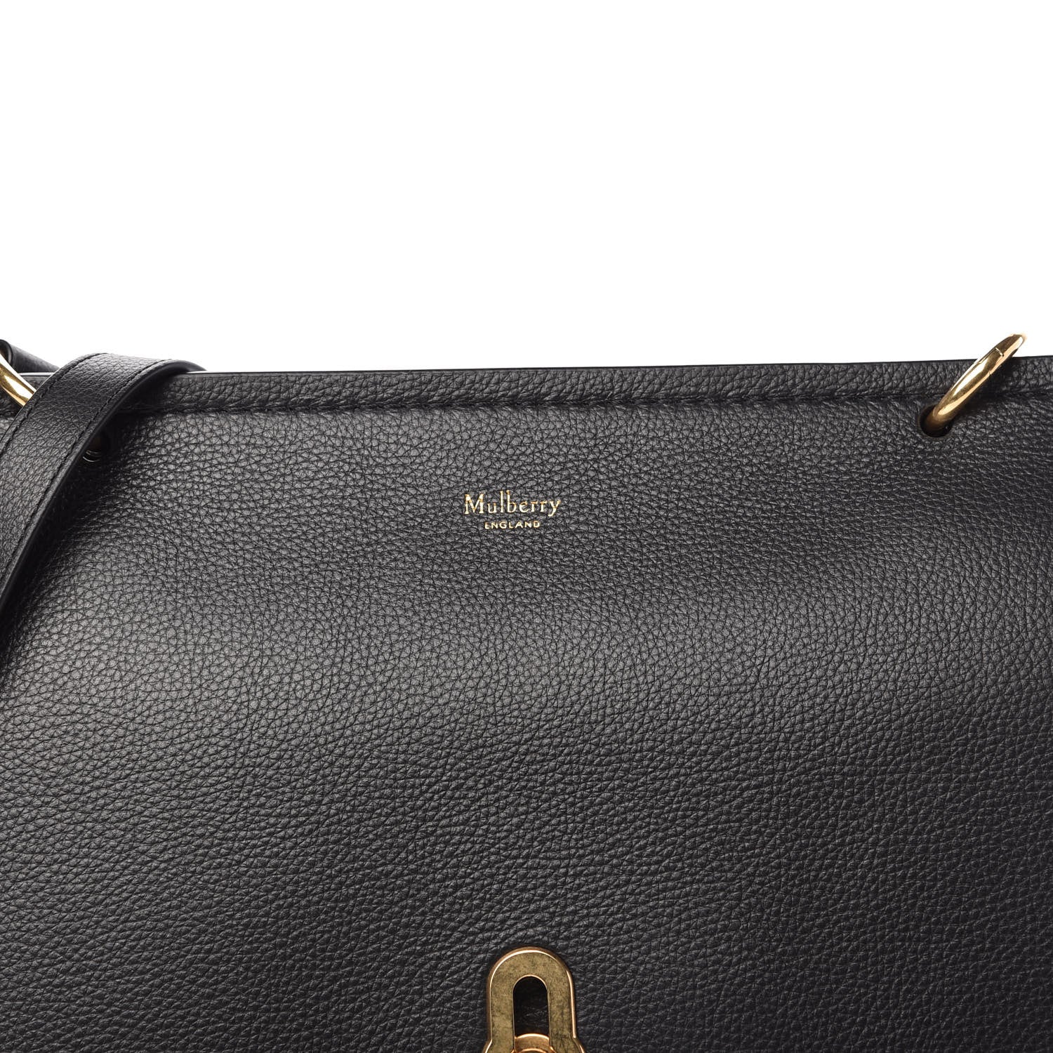 Mulberry Small Classic Grain Calfskin Amberley Satchel Black 9 of 9