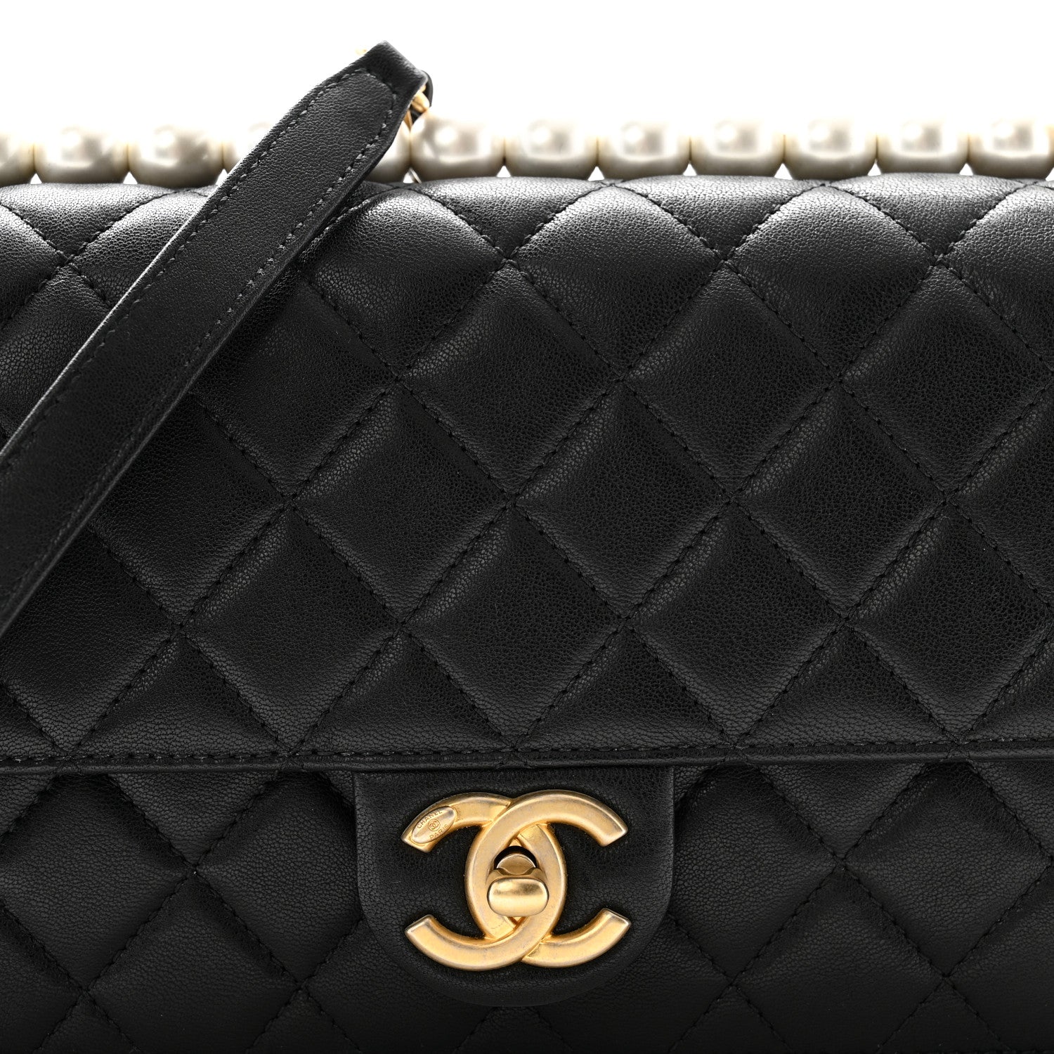 Chanel Goatskin Quilted Small Chic Pearls Flap Black 8 of 10