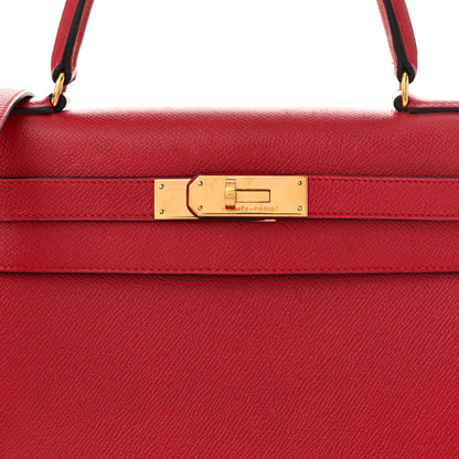 Hermes Courchevel Kelly Sellier 28 Rouge Vif 8 of 12