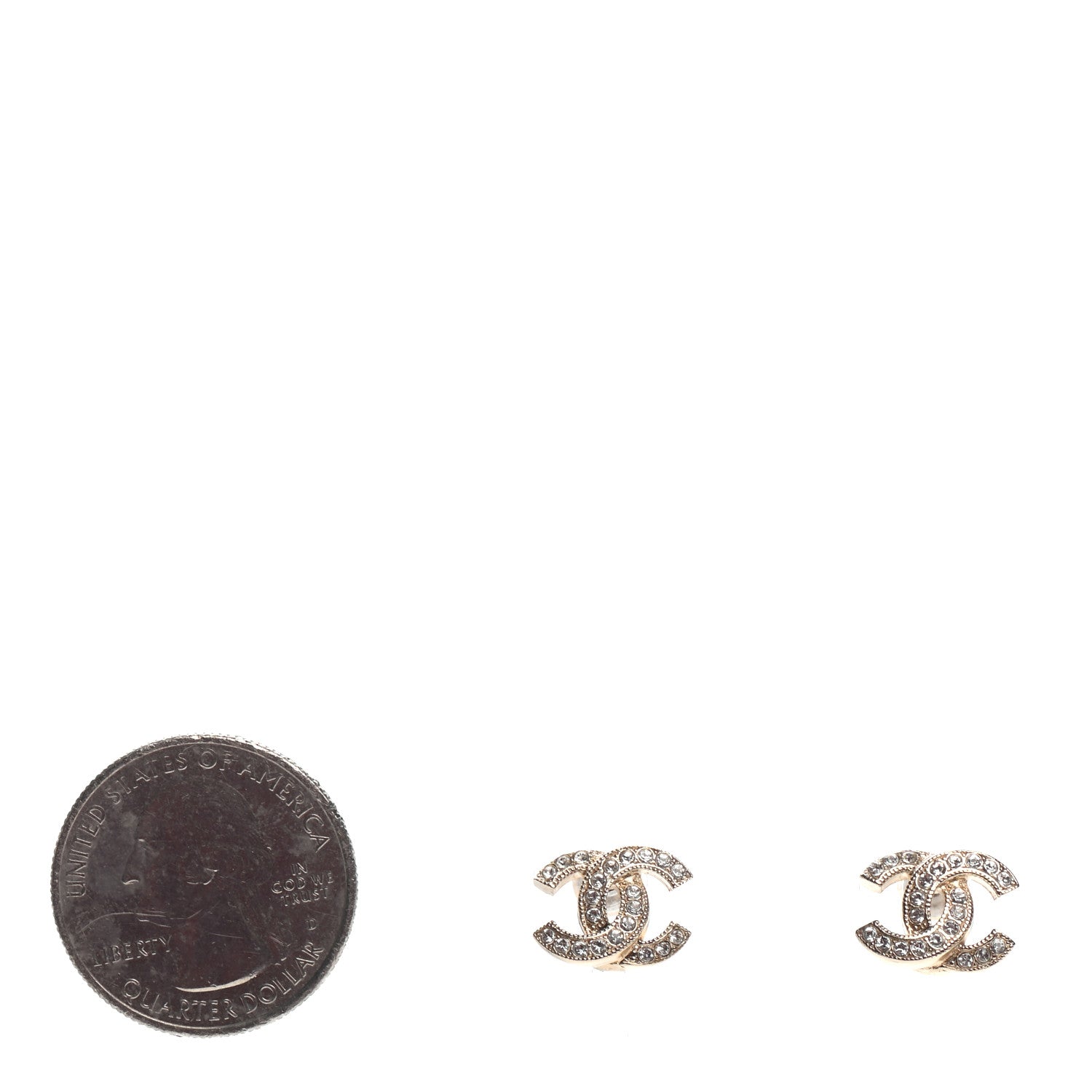 Chanel Crystal CC Earrings Gold 2 of 4