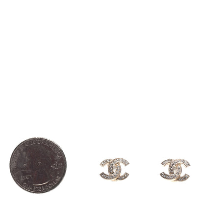 Chanel Crystal CC Earrings Gold 2 of 4