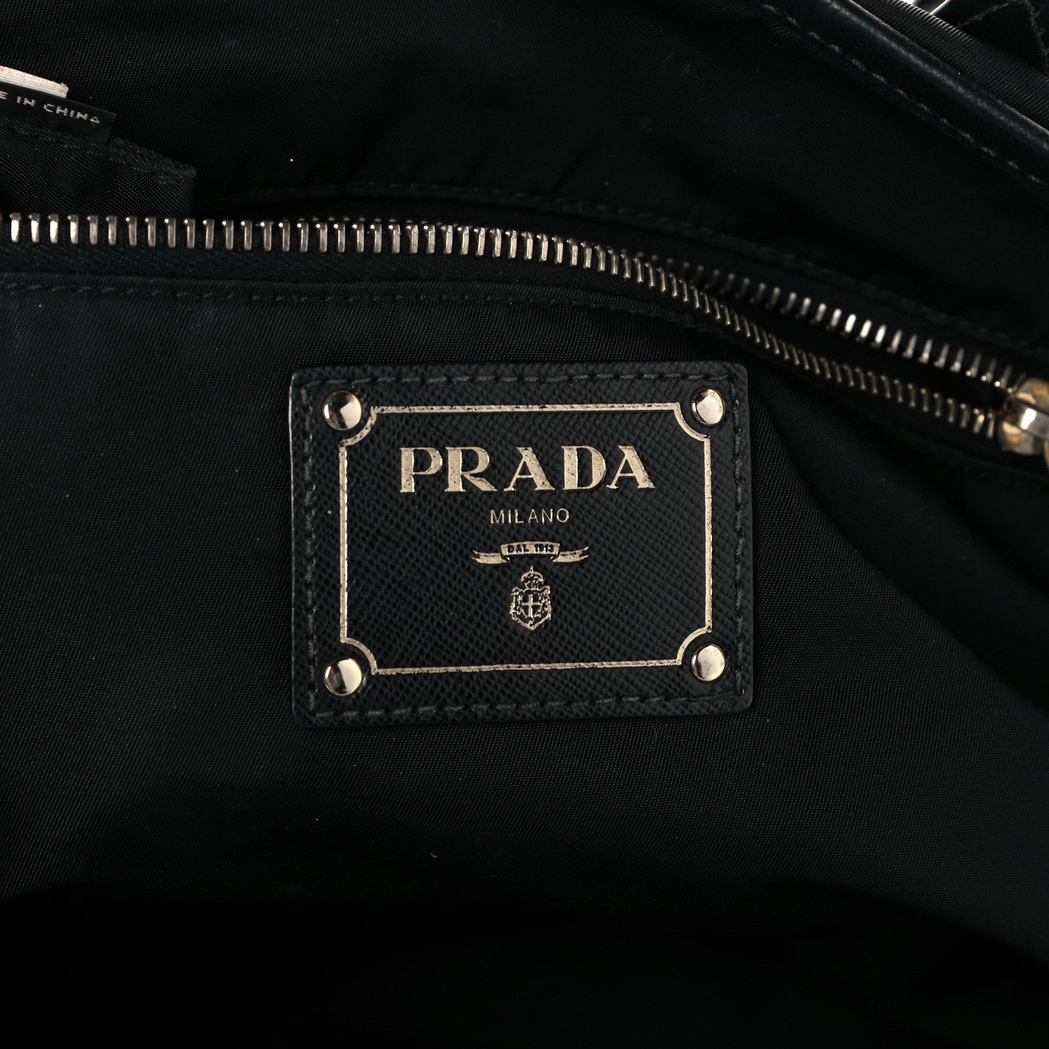 Prada Tessuto Nylon Saffiano Tote Black 6 of 13