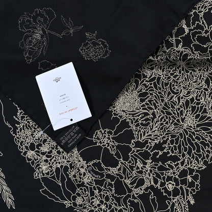 Hermes Silk Twill Robe Legere Scarf 90 Black White 3 of 3