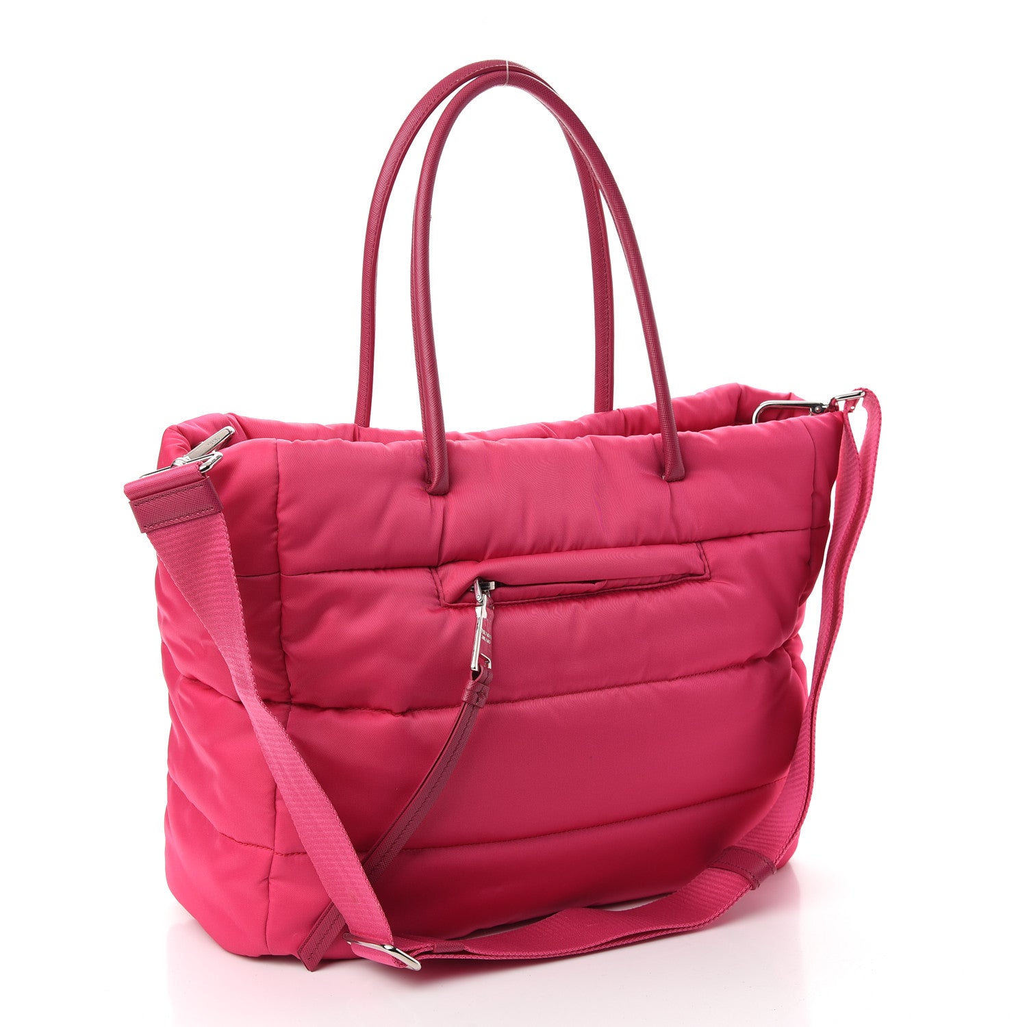 Prada Tessuto Nylon Bomber Tote Fuxia 3 of 10