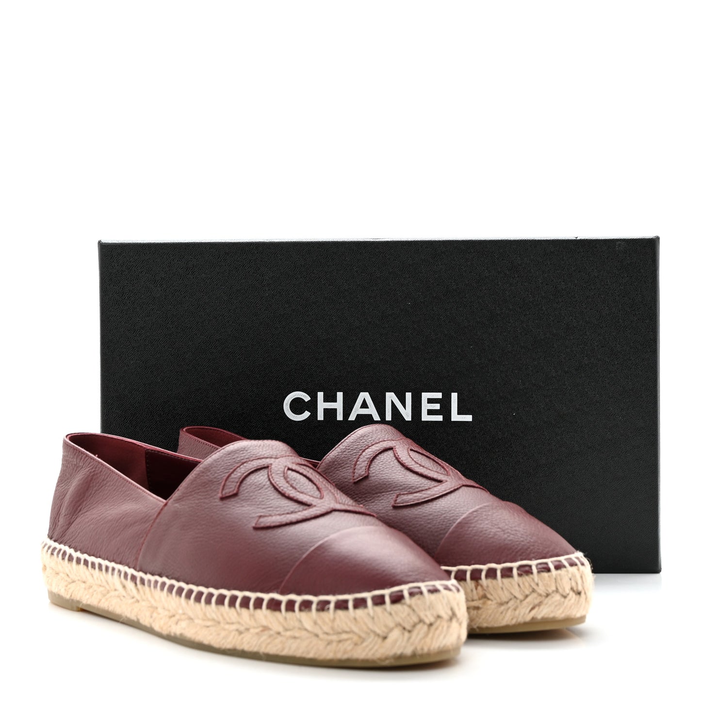 Lambskin CC Espadrilles 39 Burgundy