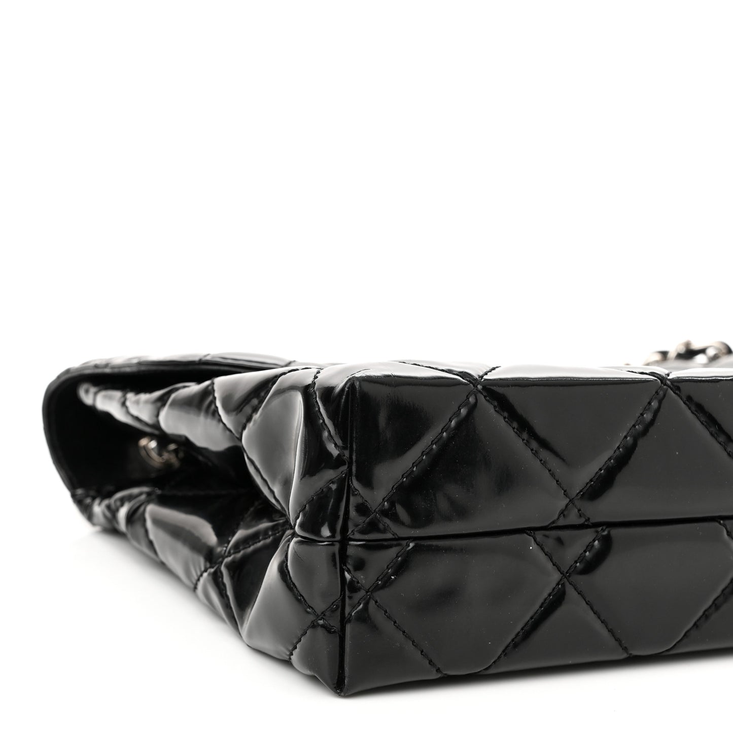 Vinyl Quilted In the Business Flap Bag Black