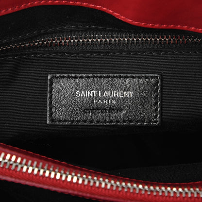 Saint Laurent Calfskin Y Quilted Monogram Medium Loulou Chain Satchel Lipstick Red 8 of 9
