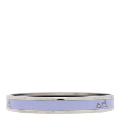 Hermes Enamel Printed Narrow Caleche Bracelet 62 Bleu Lin 3 of 5