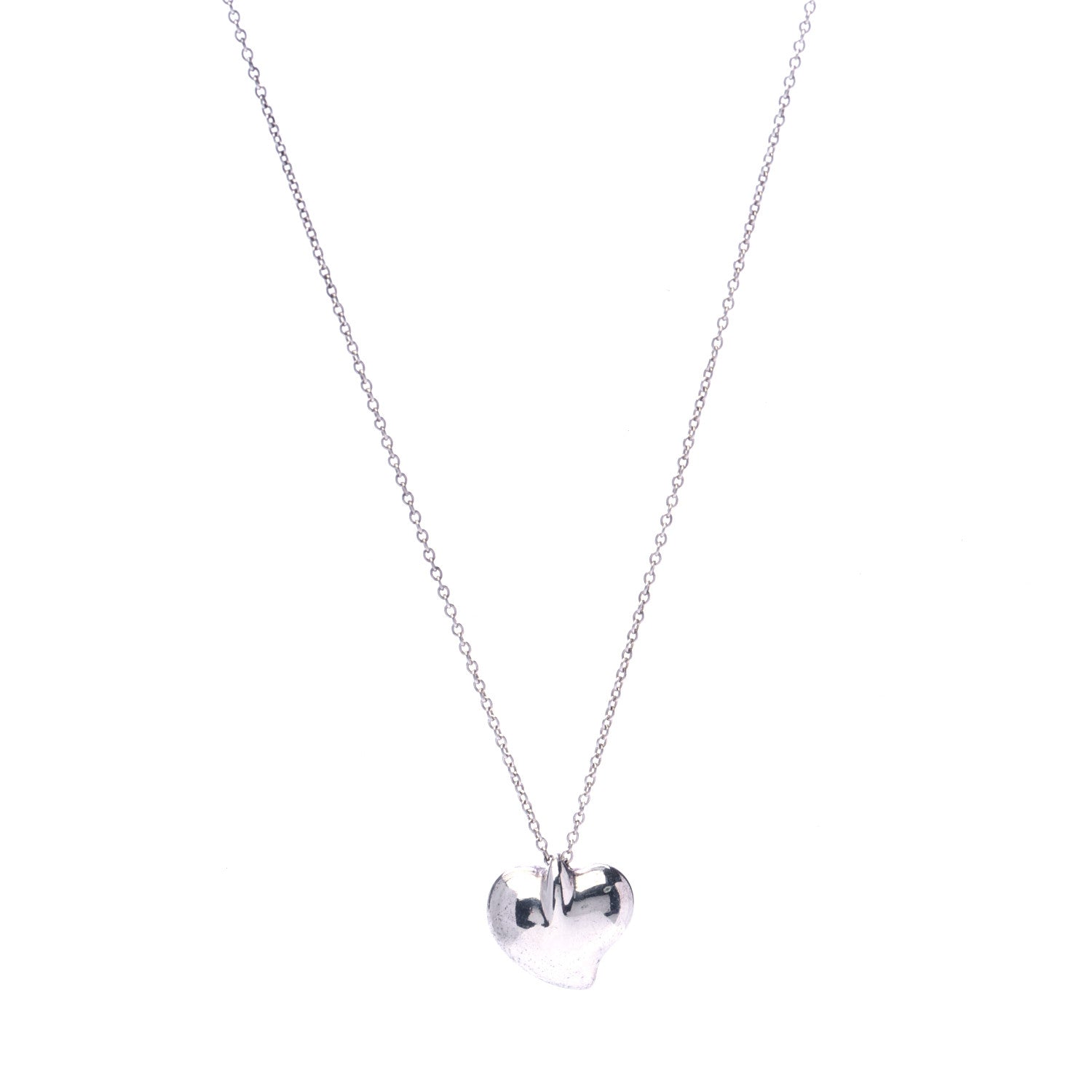 Tiffany Sterling Silver Elsa Peretti Full Heart Pendant Necklace 1 of 6