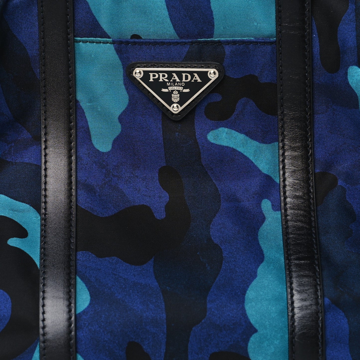 Tessuto Nylon Camouflage Tote Royal Blue